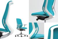 Elegantní Křeslo OKAMURA SYLPHY Bílý plast Blue Green