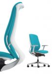 Židle OKAMURA SYLPHY Blue Green Bílý plast
