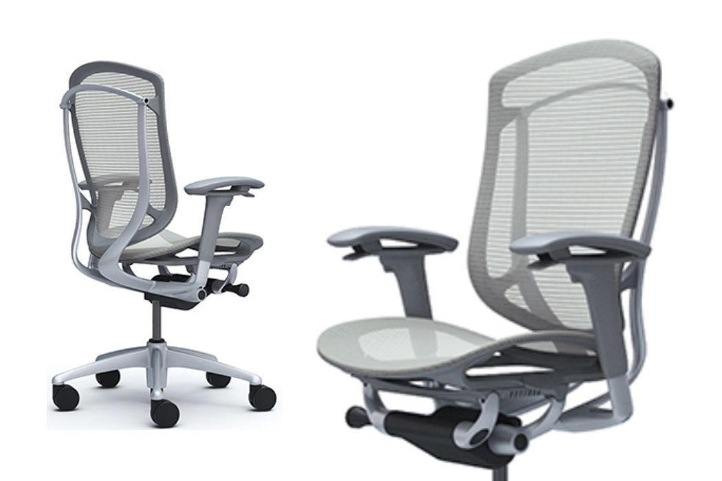Okamura Cntessa Seconda Full Grey Mesh Office Chair