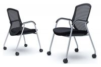 OKAMURA CONTESSA GUEST Silver base Black mesh Chair