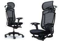 OKAMURA CONTESSA SECONDA Black Aluminum Frame Black Cushion Seat Chair