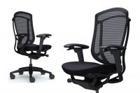 OKAMURA CONTESSA SECONDA Black Aluminum Frame Black Cushion Seat Chair