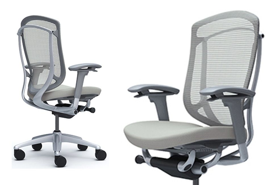 OKAMURA CONTESSA Seconda Grey shell Chair Light grey Cushion Seat