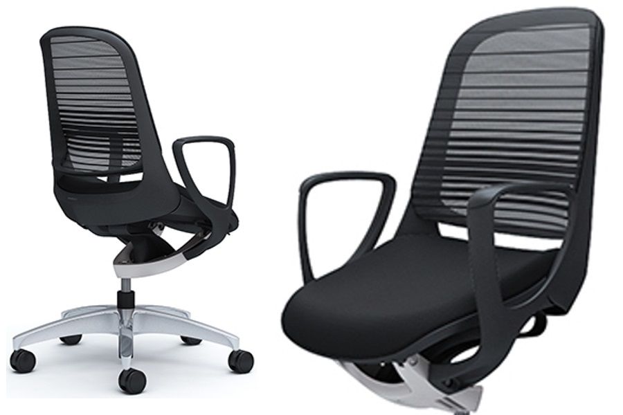 OKAMURA LUCE Black body Black Gradated Mesh Chair