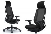 OKAMURA SYLPHY Black mesh Black base Chair with Headrest