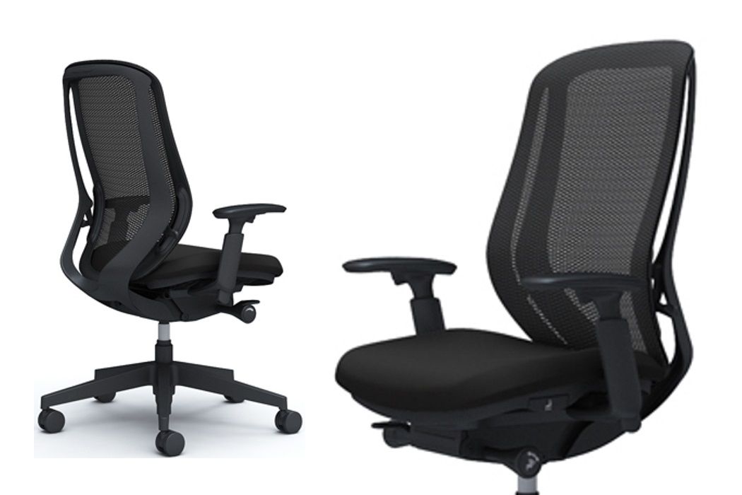OKAMURA SYLPHY Black mesh Black base Chair