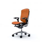 Židle OKAMURA CONTESSA Leštěná Sedák Pomerančová Látka