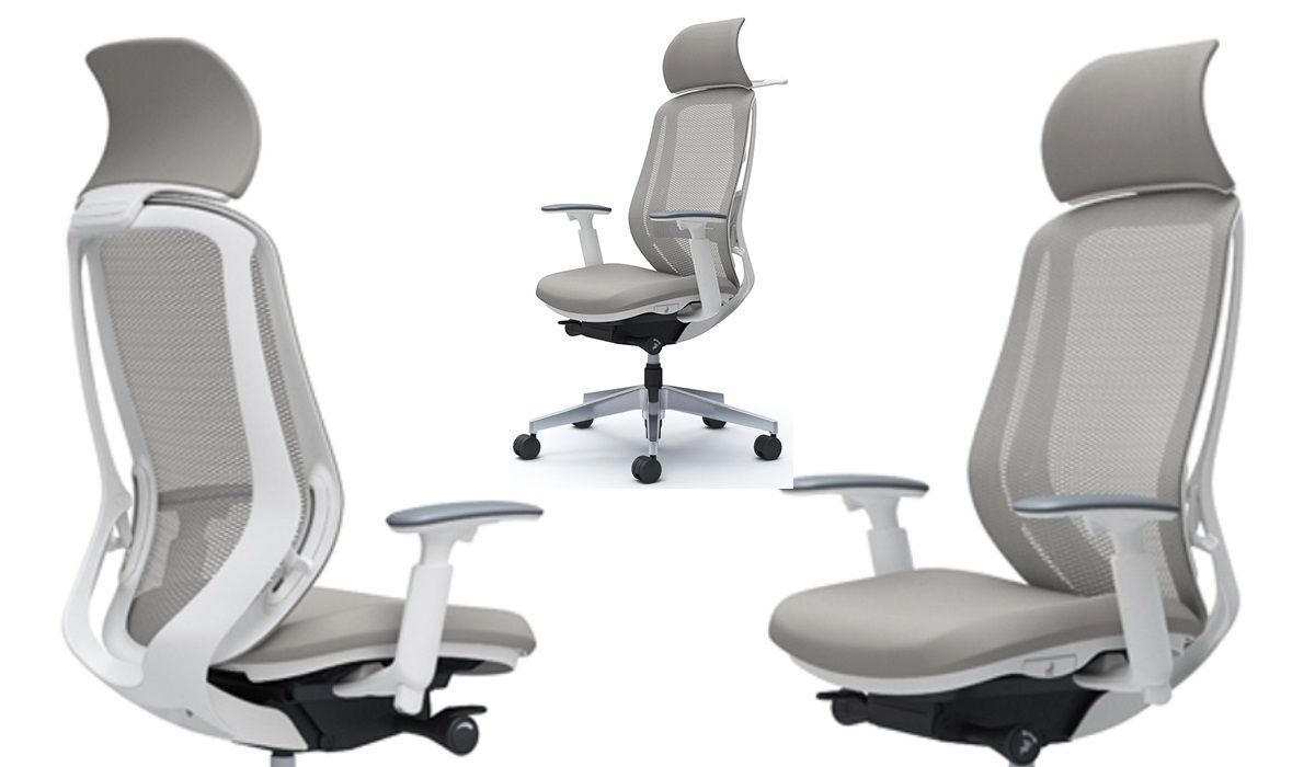 Židle OKAMURA SYLPHY Světle Šedá Bílý plast