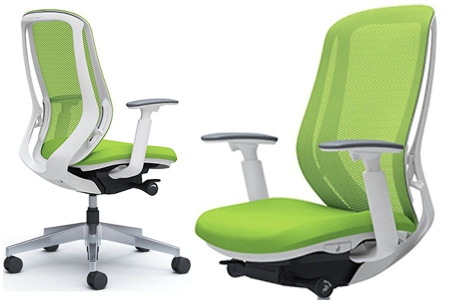 Židle OKAMURA SYLPHY Lime Green Bílý Plast