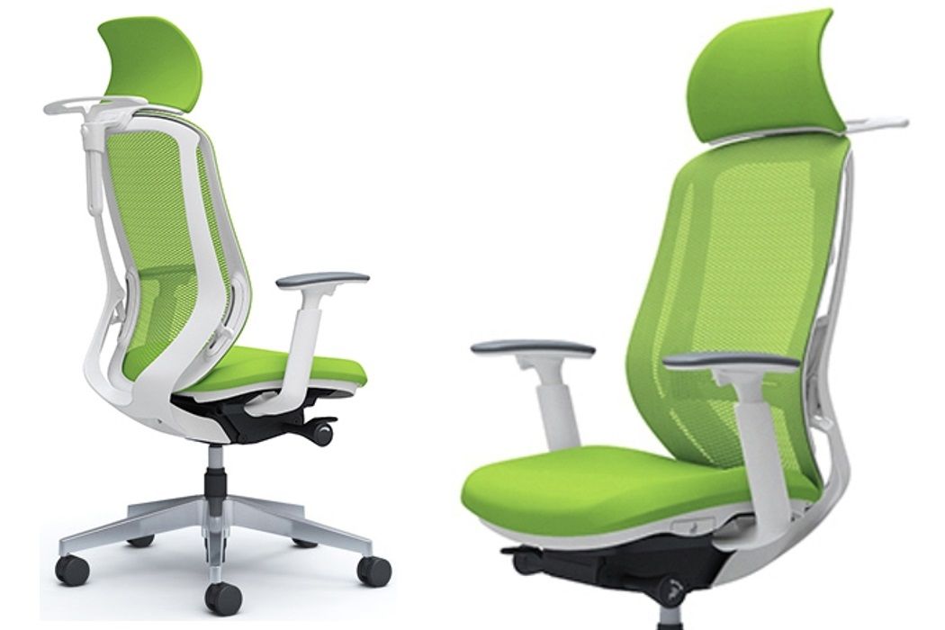 Židle OKAMURA SYLPHY Lime Green Síťovina Bílý Plast