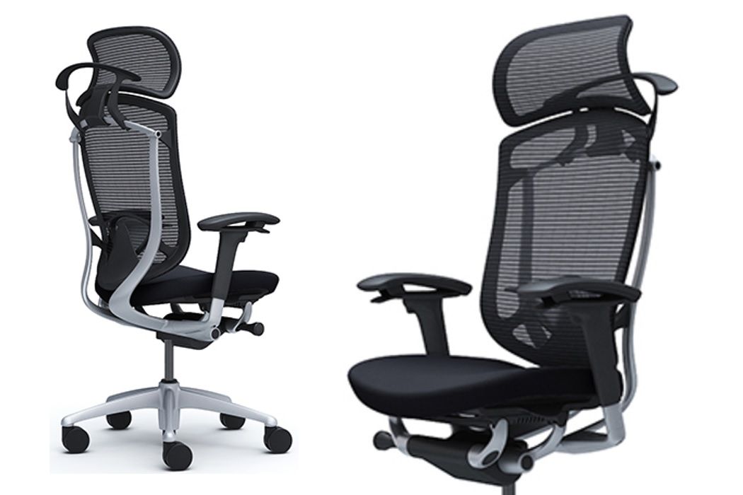 OKAMURA CONTESSA SECONDA Black cushion seat Silver frame Chair