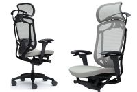 OKAMURA CONTESSA SECONDA Black frame Light Grey cushion seat Chair