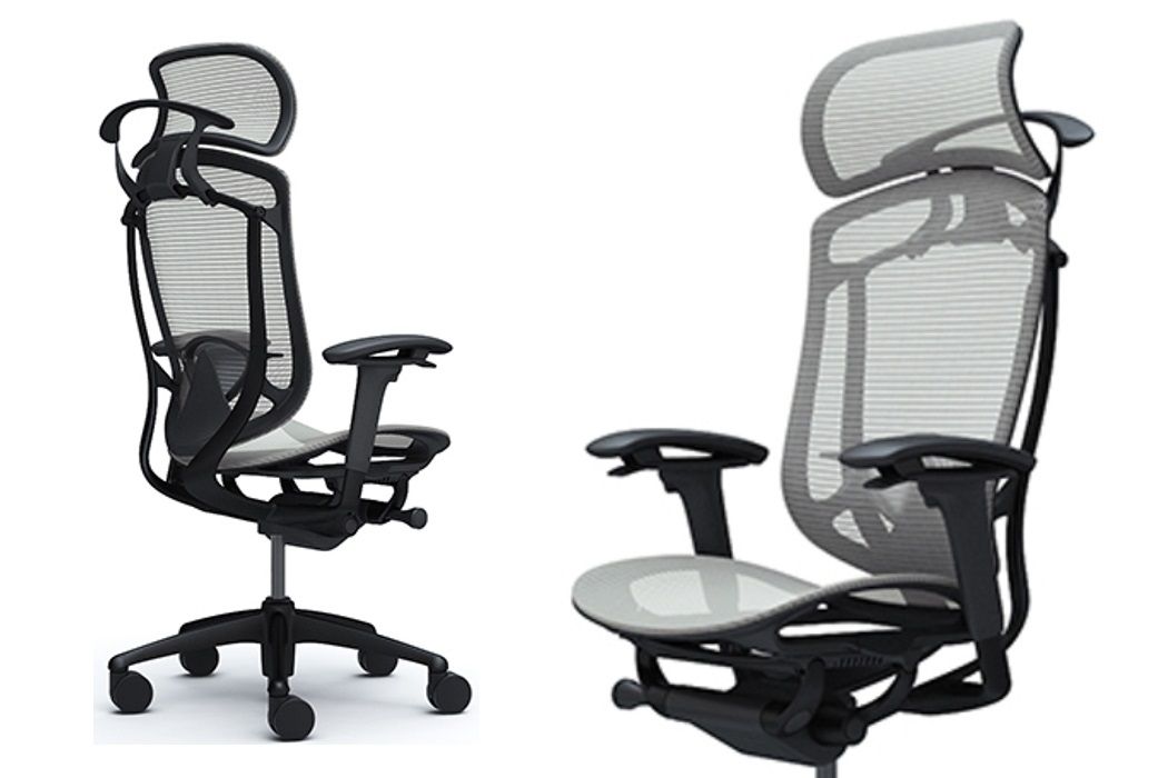 CONTESSA II Light Grey Mesh Chair with Lumbar Support