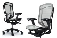 OKAMURA CONTESSA SECONDA Black shell Light Grey Mesh Seat Chair