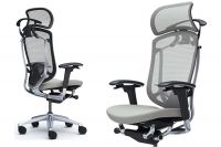 OKAMURA CONTESSA SECONDA Polished frame Light Grey cushion seat Chair
