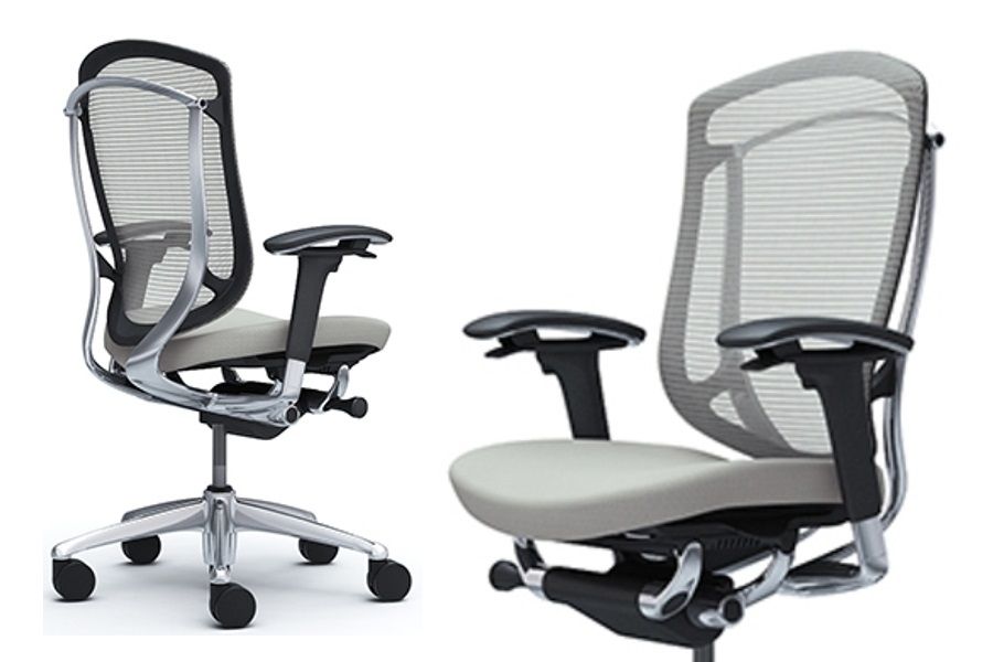 OKAMURA CONTESSA SECONDA Light Grey Mid-Back Mesh Chair