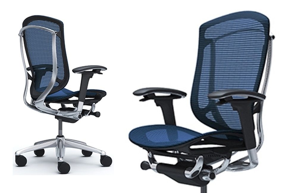 OKAMURA CONTESSA SECONDA Polished frame Dark Blue Chair
