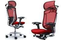 OKAMURA CONTESSA 2 Polished frame Chair Red Cushion Seat