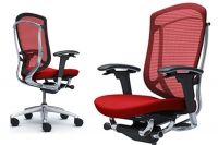 OKAMURA CONTESSA 2 Polished frame Chair Red Cushion Seat