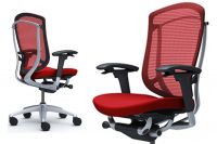 OKAMURA CONTESSA SECONDA Silver frame Red Cushion Seat Chair