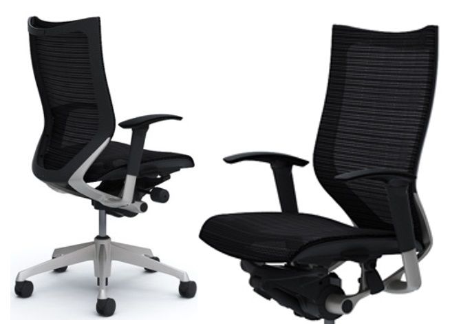 OKAMURA CP Silver frame Black mesh Chair