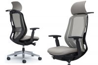Židle OKAMURA SYLPHY Světle Šedá síťovina Leštěný kříž